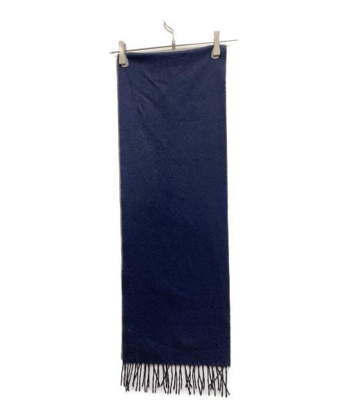 LOEWE（ロエベ）LOEWE (ロエベ) アナグラム刺繍シルクカシミヤストール ネイビーの古着・服飾アイテム