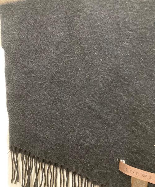LOEWE（ロエベ）LOEWE (ロエベ) アナグラム刺繍シルクカシミヤストール ネイビーの古着・服飾アイテム