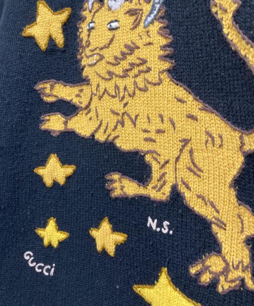 GUCCI（グッチ）GUCCI (グッチ) 刺繍ニット ブラック サイズ:XSの古着・服飾アイテム