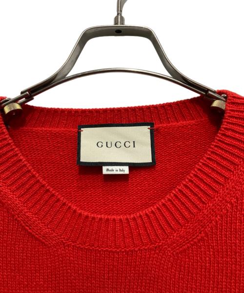 GUCCI（グッチ）GUCCI (グッチ) 18AW Blind For Love Knit Sweater レッド サイズ:Lの古着・服飾アイテム