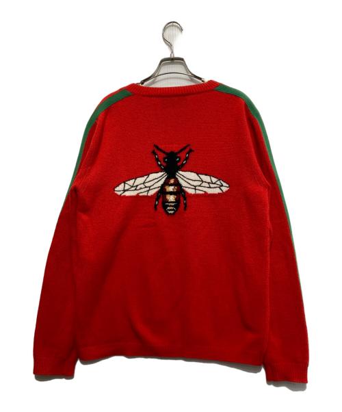 GUCCI（グッチ）GUCCI (グッチ) 18AW Blind For Love Knit Sweater レッド サイズ:Lの古着・服飾アイテム