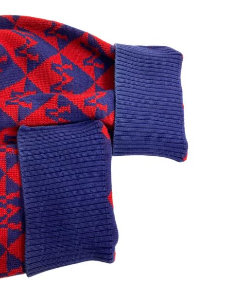 MONCLER（モンクレール）MONCLER (モンクレール) GIROCOLLO TRICOT 総柄ニット レッド サイズ:XXLの古着・服飾アイテム