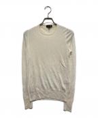 DRAWERドゥロワー）の古着「18G カシミヤシルクリブクルーネックニット」｜ベージュ
