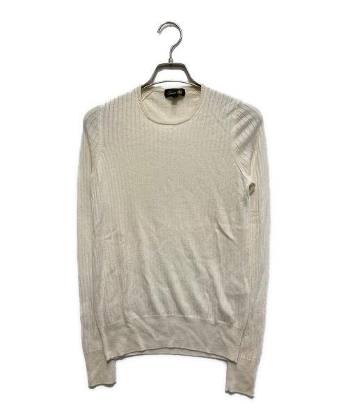 DRAWER（ドゥロワー）DRAWER (ドゥロワー) 18G カシミヤシルクリブクルーネックニット ベージュ サイズ:2の古着・服飾アイテム