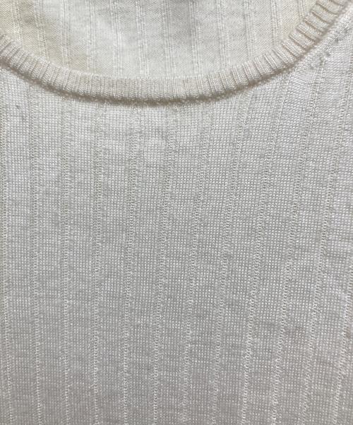 DRAWER（ドゥロワー）DRAWER (ドゥロワー) 18G カシミヤシルクリブクルーネックニット ベージュ サイズ:2の古着・服飾アイテム