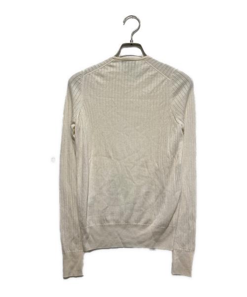 DRAWER（ドゥロワー）DRAWER (ドゥロワー) 18G カシミヤシルクリブクルーネックニット ベージュ サイズ:2の古着・服飾アイテム