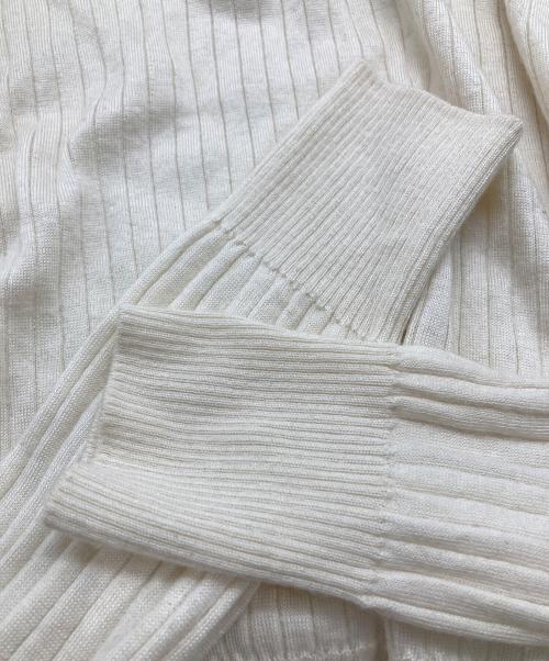 DRAWER（ドゥロワー）DRAWER (ドゥロワー) 18G カシミヤシルクリブクルーネックニット ベージュ サイズ:2の古着・服飾アイテム