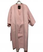DRAWERドゥロワー）の古着「ウールカシミヤメランジケヌキVネックコート」｜ピンク