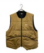 stussyステューシー）の古着「PRIMALOFT QUILTED VEST」｜ブラウン