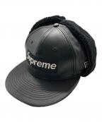 SUPREME×New Eraシュプリーム×ニューエラ）の古着「Leather Earflap Box Logo」｜ブラック