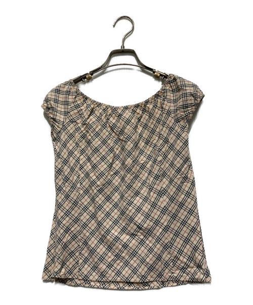 BURBERRY BLUE LABEL（バーバリー ブルー レーベル）BURBERRY BLUE LABEL (バーバリー ブルー レーベル) ノヴァチェックブラウス ベージュ サイズ:38の古着・服飾アイテム