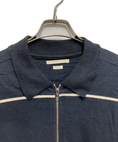 BLURHMS（ブラームス）blurhms (ブラームス) コットンネップ ボーダーカラー ハーフジップ ブラック サイズ:3の古着・服飾アイテム