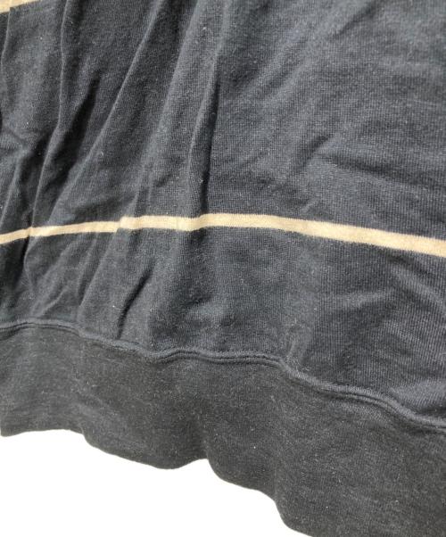 BLURHMS（ブラームス）blurhms (ブラームス) コットンネップ ボーダーカラー ハーフジップ ブラック サイズ:3の古着・服飾アイテム
