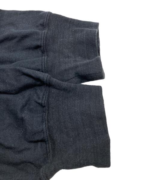 BLURHMS（ブラームス）blurhms (ブラームス) コットンネップ ボーダーカラー ハーフジップ ブラック サイズ:3の古着・服飾アイテム