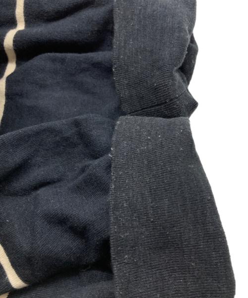 BLURHMS（ブラームス）blurhms (ブラームス) コットンネップ ボーダーカラー ハーフジップ ブラック サイズ:3の古着・服飾アイテム