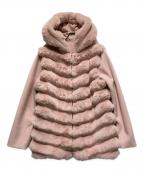 JENNEジェンヌ）の古着「袖取り外し２WAYファージャケットコート」｜ピンク