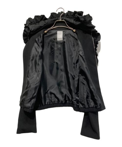 JENNE（ジェンヌ）JENNE (ジェンヌ) ギャザーリボンブルゾン ブラック サイズ:L 未使用品の古着・服飾アイテム