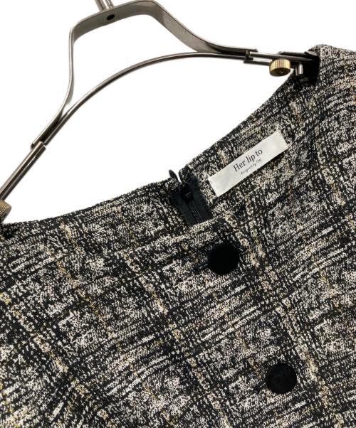 HER LIP TO（ハーリップトゥ）Her lip to (ハーリップトゥ) Classic Tweed Midi Dress ブラック サイズ:Mの古着・服飾アイテム