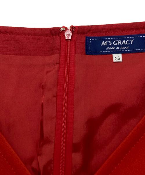 M'S GRACY（エムズグレイシー）M'S GRACY (エムズグレイシー) ノースリーブワンピース レッド サイズ:36の古着・服飾アイテム