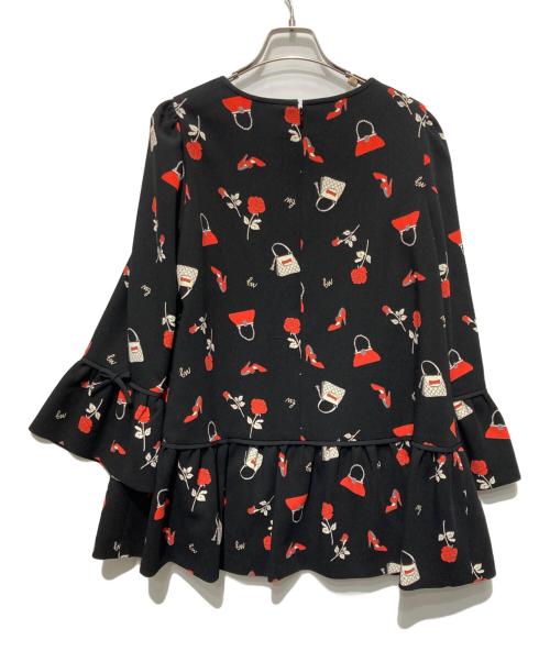 M'S GRACY（エムズグレイシー）M'S GRACY (エムズグレイシー) 総柄チュニックブラウス ブラック サイズ:40の古着・服飾アイテム