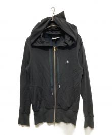 Vivienne Westwood man（ヴィヴィアン ウェストウッド マン）の古着「オーブ刺繍ジップパーカー」｜ブラック