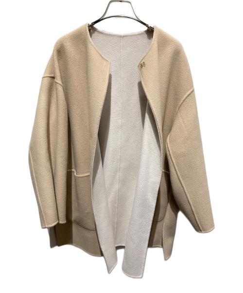 UNITED ARROWS（ユナイテッドアローズ）UNITED ARROWS (ユナイテッドアローズ) ウールリバーシブルコート ベージュ×ホワイト サイズ:36の古着・服飾アイテム