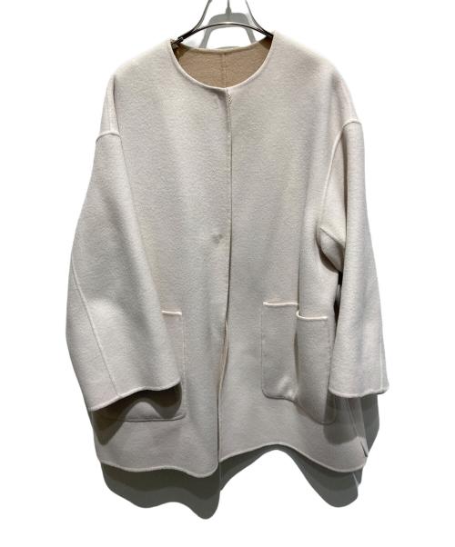 UNITED ARROWS（ユナイテッドアローズ）UNITED ARROWS (ユナイテッドアローズ) ウールリバーシブルコート ベージュ×ホワイト サイズ:36の古着・服飾アイテム