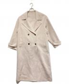 HERITANOVUMヘリテノーム）の古着「カシミヤ混オーバーリバーコート」｜ライトピンク