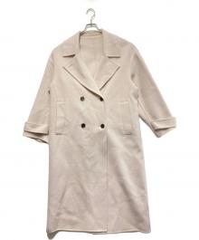 HERITANOVUM（ヘリテノーム）の古着「カシミヤ混オーバーリバーコート」｜ライトピンク