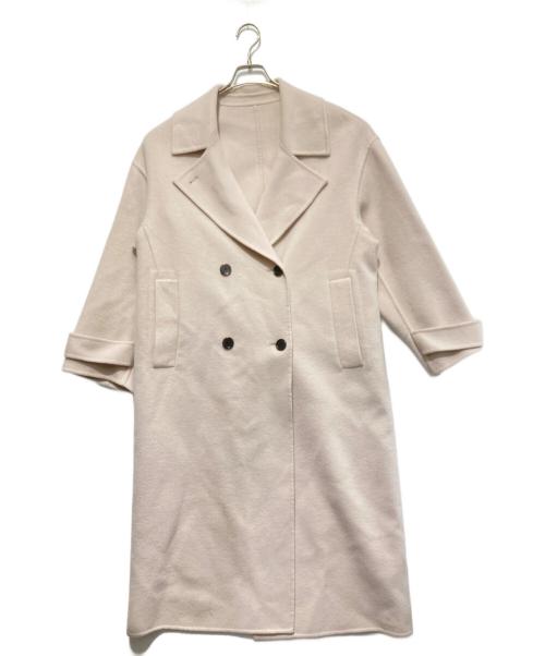 HERITANOVUM（ヘリテノーム）HERITANOVUM (ヘリテノーム) カシミヤ混オーバーリバーコート ライトピンク サイズ:Freeの古着・服飾アイテム