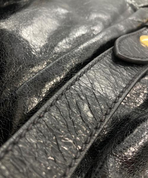 MIU MIU（ミュウミュウ）MIU MIU (ミュウミュウ) ヴィッテロルクス 2WAYトートバッグ ブラックの古着・服飾アイテム