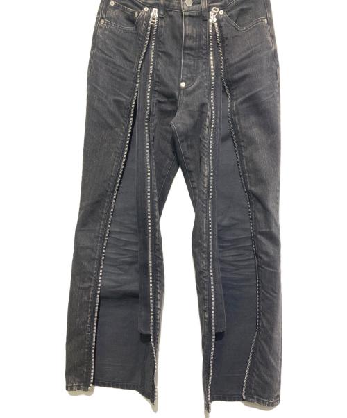 JOHN LAWRENCE SULLIVAN（ジョン ローレンス サリバン）JOHN LAWRENCE SULLIVAN (ジョン ローレンス サリバン) ブリーチデニムジップパンツ ブラック サイズ:44の古着・服飾アイテム
