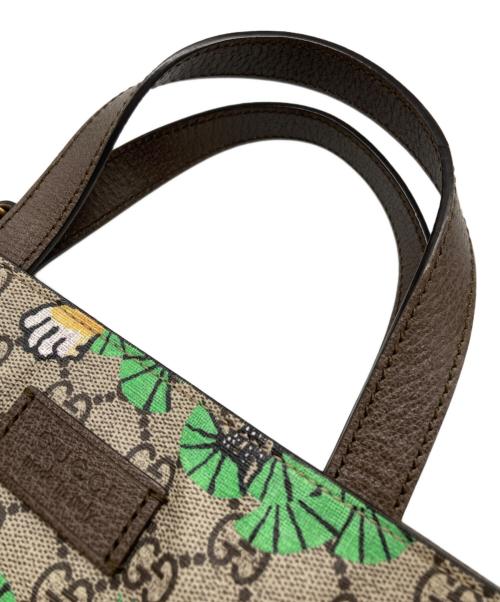 GUCCI（グッチ）GUCCI (グッチ) 2WAY GGスプリーム ベンガルプリント トートバッグ ベージュの古着・服飾アイテム