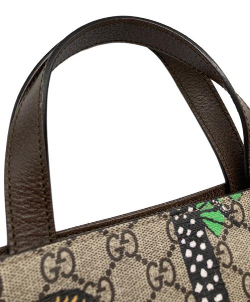 GUCCI（グッチ）GUCCI (グッチ) 2WAY GGスプリーム ベンガルプリント トートバッグ ベージュの古着・服飾アイテム