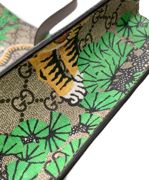 GUCCI（グッチ）GUCCI (グッチ) 2WAY GGスプリーム ベンガルプリント トートバッグ ベージュの古着・服飾アイテム