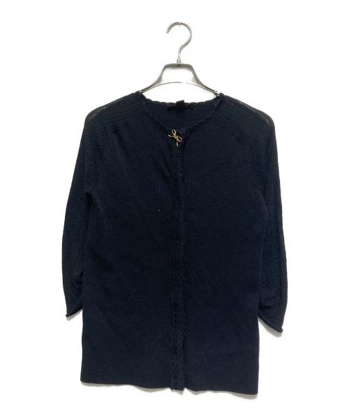 LOUIS VUITTON（ルイ ヴィトン）LOUIS VUITTON (ルイ ヴィトン) リボンニットカーディガン ブラック サイズ:XLの古着・服飾アイテム
