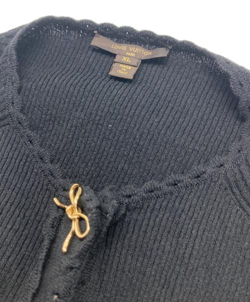 LOUIS VUITTON（ルイ ヴィトン）LOUIS VUITTON (ルイ ヴィトン) リボンニットカーディガン ブラック サイズ:XLの古着・服飾アイテム