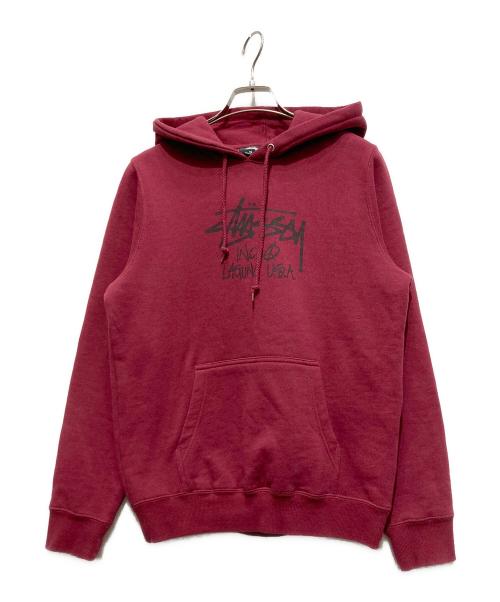 stussy（ステューシー）stussy (ステューシー) フロントロゴパーカー レッド サイズ:XSの古着・服飾アイテム