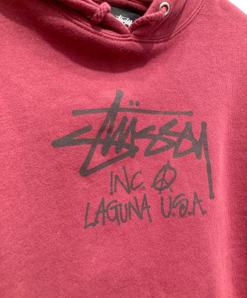 stussy（ステューシー）stussy (ステューシー) フロントロゴパーカー レッド サイズ:XSの古着・服飾アイテム