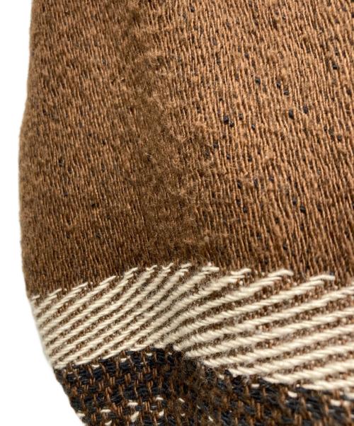 DES PRES（デ プレ）DES PRES (デ プレ) リサイクルコットンジャカード ノーカラーショートコート ブラウン サイズ:36の古着・服飾アイテム