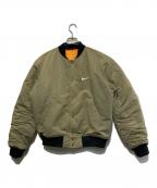 NIKE×stussyナイキ×ステューシー）の古着「REVERSIBLE VARSITY JACKET」｜カーキ