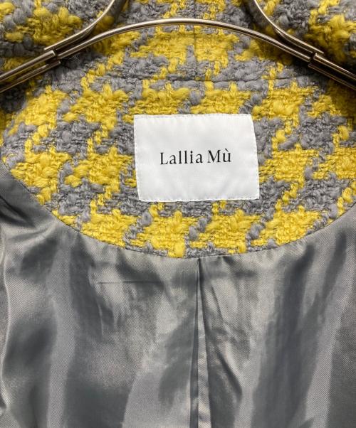 Lallia Mu（ラリア ムー）Lallia Mu (ラリア ムー) ビックカラーチェックショートコート イエロー サイズ:38の古着・服飾アイテム