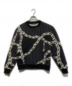 LOUIS VUITTONルイ ヴィトン）の古着「キルテッド3Dエフェクトチェーンストライプスウェット」｜ブラック