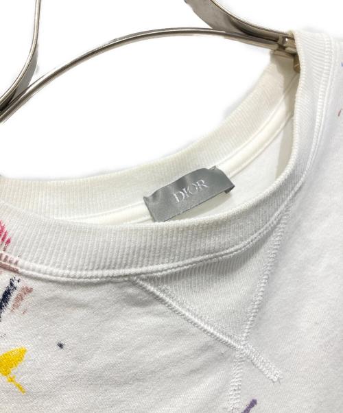 Christian Dior（クリスチャン ディオール）Christian Dior (クリスチャン ディオール) ペイント加工Tシャツ ホワイト サイズ:Sの古着・服飾アイテム