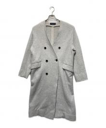 MACPHEE（マカフィー）の古着「ウールブークレジャージー ノーカラーコート」｜グレー