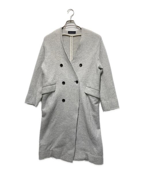 MACPHEE（マカフィー）MACPHEE (マカフィー) ウールブークレジャージー ノーカラーコート グレー サイズ:36の古着・服飾アイテム