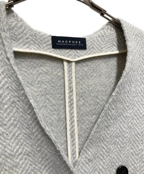 MACPHEE（マカフィー）MACPHEE (マカフィー) ウールブークレジャージー ノーカラーコート グレー サイズ:36の古着・服飾アイテム