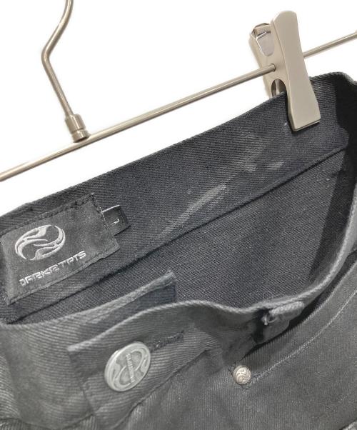 DARKRTPTS（ダークアールティーピーティーエス）DARKRTPTS (ダークアールティーピーティーエス) double Waist Drawstring Waxed Studded Denim Pants ブラック サイズ:Lの古着・服飾アイテム