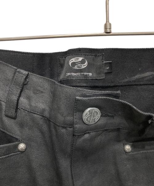 DARKRTPTS（ダークアールティーピーティーエス）DARKRTPTS (ダークアールティーピーティーエス) double Waist Drawstring Waxed Studded Denim Pants ブラック サイズ:Lの古着・服飾アイテム