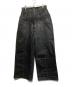 DARKRTPTS（ダークアールティーピーティーエス）の古着「double Waist Drawstring Waxed Studded Denim Pants」｜ブラック